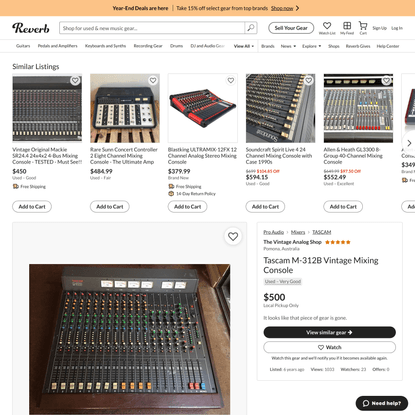 Tascam M-312B Vintage Mixing Console | Reverb