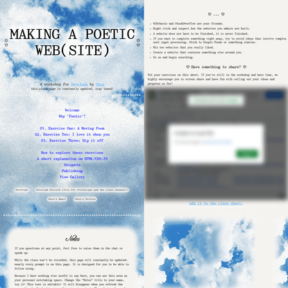 Making a Poetic Web(site)