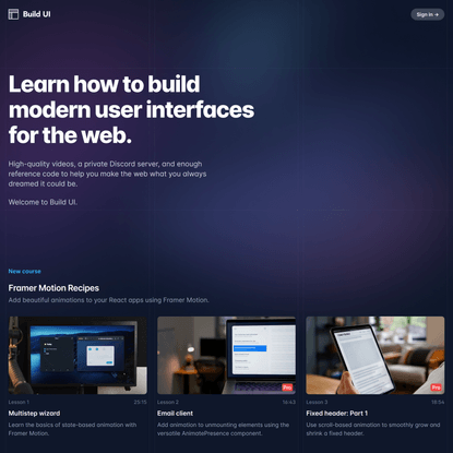 Build UI - High-quality videos on frontend development