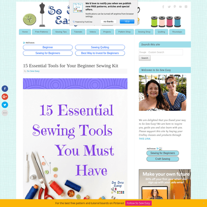 15 Essential Tools for Your Beginner Sewing Kit - So Sew Easy