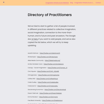 Directory of Practitioners — *