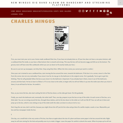 Charles Mingus Cat Toilet Training Program — CHARLES MINGUS