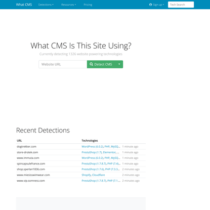Detect which CMS a site is using - What CMS?