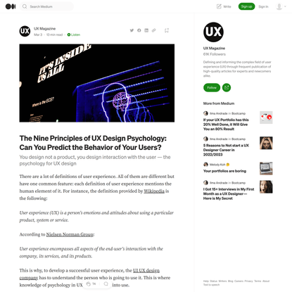 The Nine Principles of UX Design Psychology: Can You Predict the Behavior of Your Users?