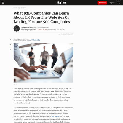 Council Post: What B2B Companies Can Learn About UX From The Websites Of Leading Fortune 500 Companies