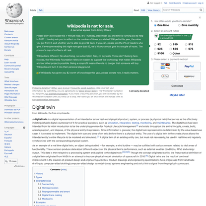 Digital twin - Wikipedia
