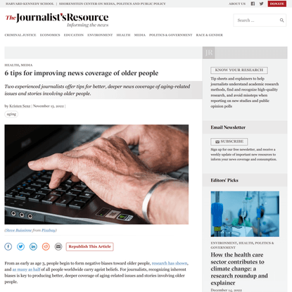 Improving news coverage of older adults: 6 tips for journalists