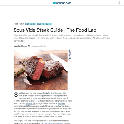 Sous Vide Steak Guide | The Food Lab