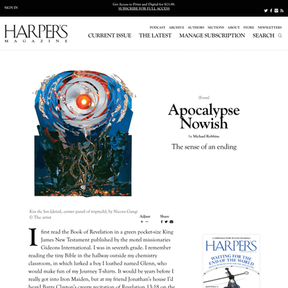Apocalypse Nowish, by Michael Robbins