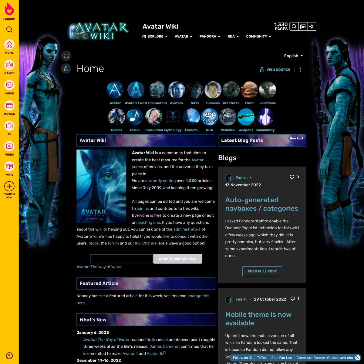 Avatar, Avatar Wiki