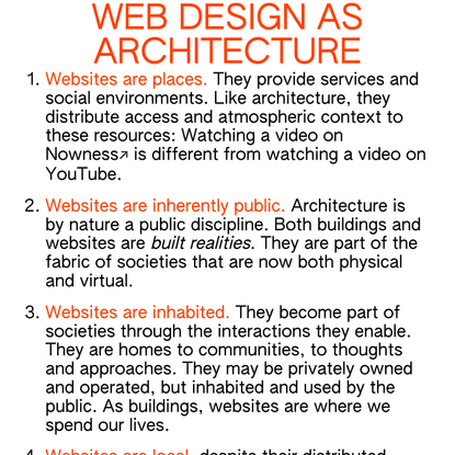 Webdesign as architecture