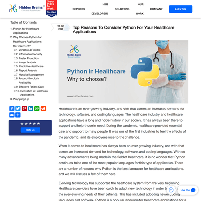 Python in Healthcare Applications