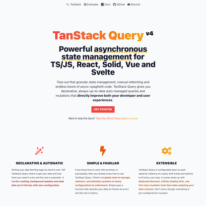 TanStack Query | React Query, Solid Query, Svelte Query, Vue Query