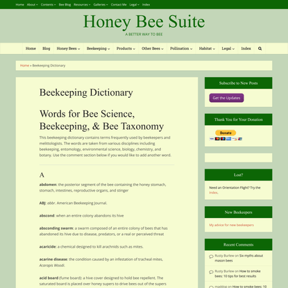 Beekeeping Dictionary