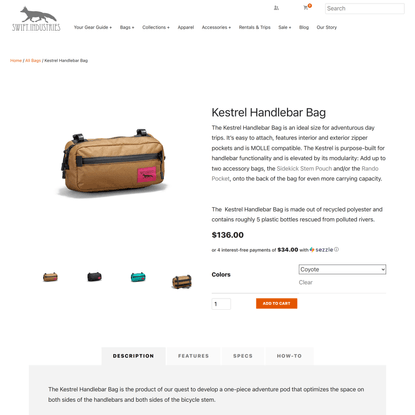 Kestrel Handlebar Bag - Swift Industries