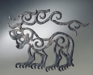 Pazyryk culture, Applique: Tiger with Stag’s Horns, 6th century BC