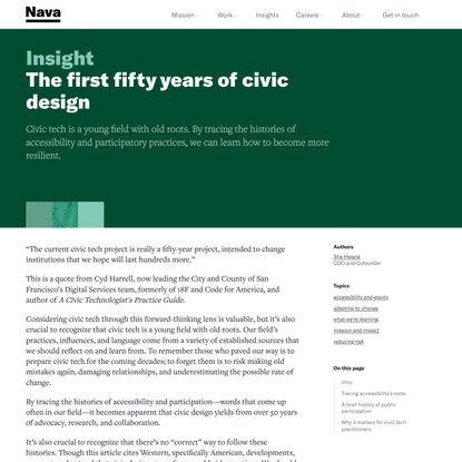 The first fifty years of civic design