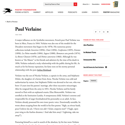 Paul Verlaine | Poetry Foundation