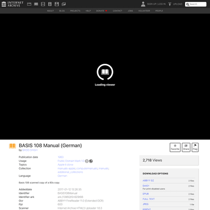 BASIS 108 Manual (German) : BASIS GmbH : Free Download, Borrow, and Streaming : Internet Archive