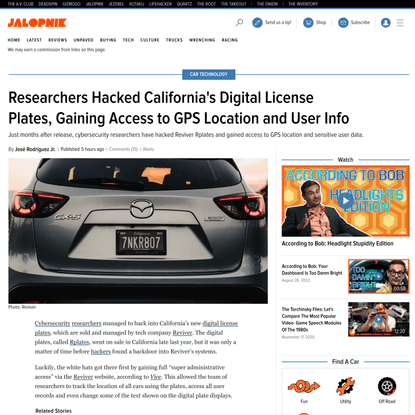 Researchers Hacked California's New Digital License Plates
