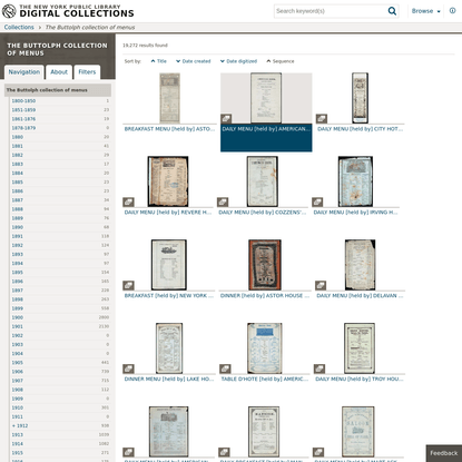 The Buttolph collection of menus - NYPL Digital Collections