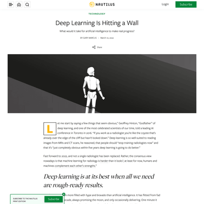 Deep Learning Is Hitting a Wall - Nautilus