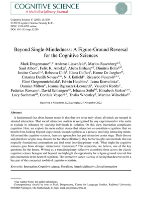 Beyond Single-Mindedness: A Figure-Ground Reversal for the Cognitive Sciences