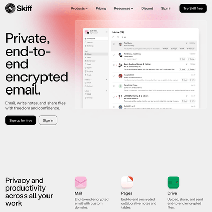 Skiff - Private, encrypted, and Web3 email