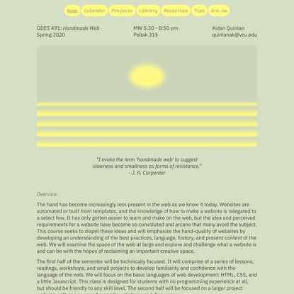 Handmade Web Spring 2020