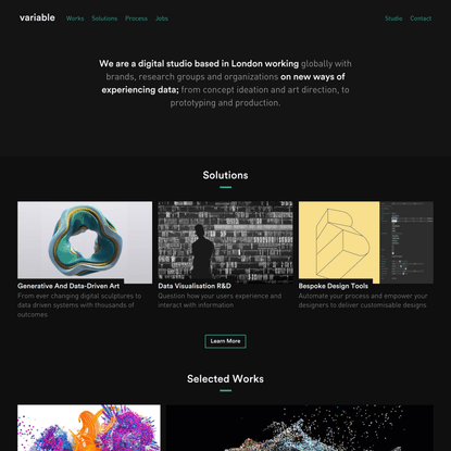 Variable - new ways of experiencing data | https://variable.io