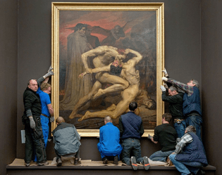 Installation of William Adolphe Bouguereau's “Dante und Virgil" (1825)