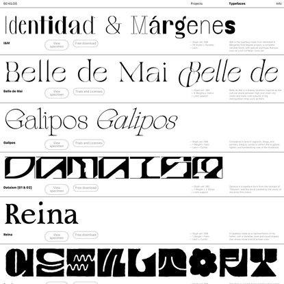 Typefaces – 60KILOS