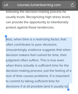 "Barriers to Individual Decision Making"