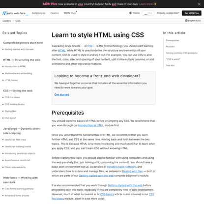 Learn to style HTML using CSS - Learn web development | MDN