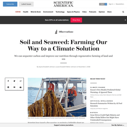Soil and Seaweed: Farming Our Way to a Climate Solution