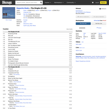 Depeche Mode - The Singles 81&gt;98