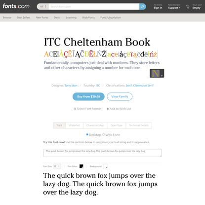 ITC Cheltenham® Book | Fonts.com