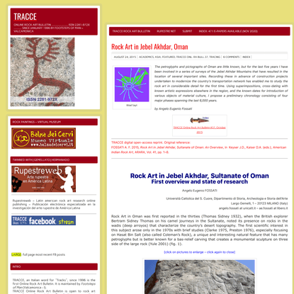 Rock Art in Jebel Akhdar, Oman - TRACCE