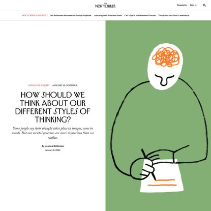 How Should We Think About Our Different Styles of Thinking? | The New Yorker