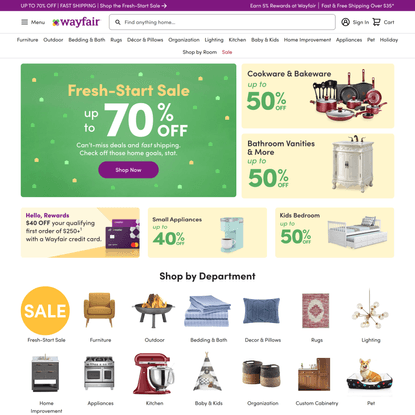 Wayfair.com - Online Home Store for Furniture, Decor, Outdoors &amp; More