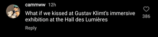 at Gustav Klimt's immersive exhibition at the Hall des Lumières 