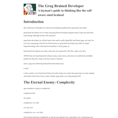 The Grug Brained Developer