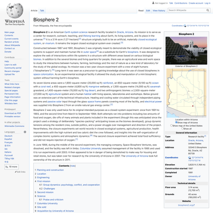 Biosphere 2 - Wikipedia