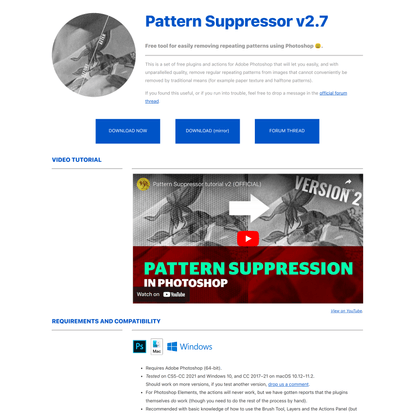 Photoshop pattern remover!