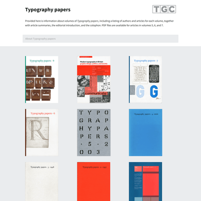 Typography papers - Typography &amp; Graphic Communication