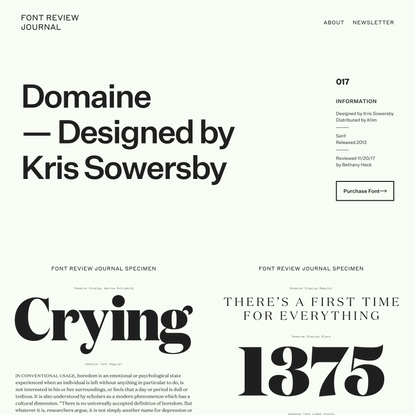 Domaine – Font Review Journal