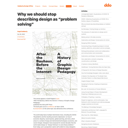 Why we should stop describing design as “problem solving”