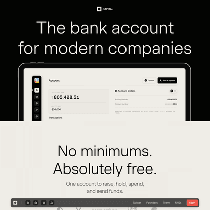 Capital — The Bank Account for Modern Companies