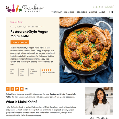 Restaurant-Style Vegan Malai Kofta