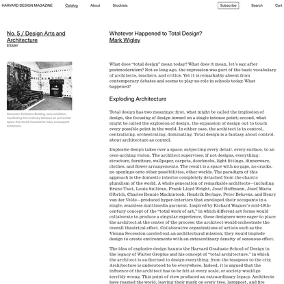 Harvard Design Magazine: Whatever Happened to Total Design?